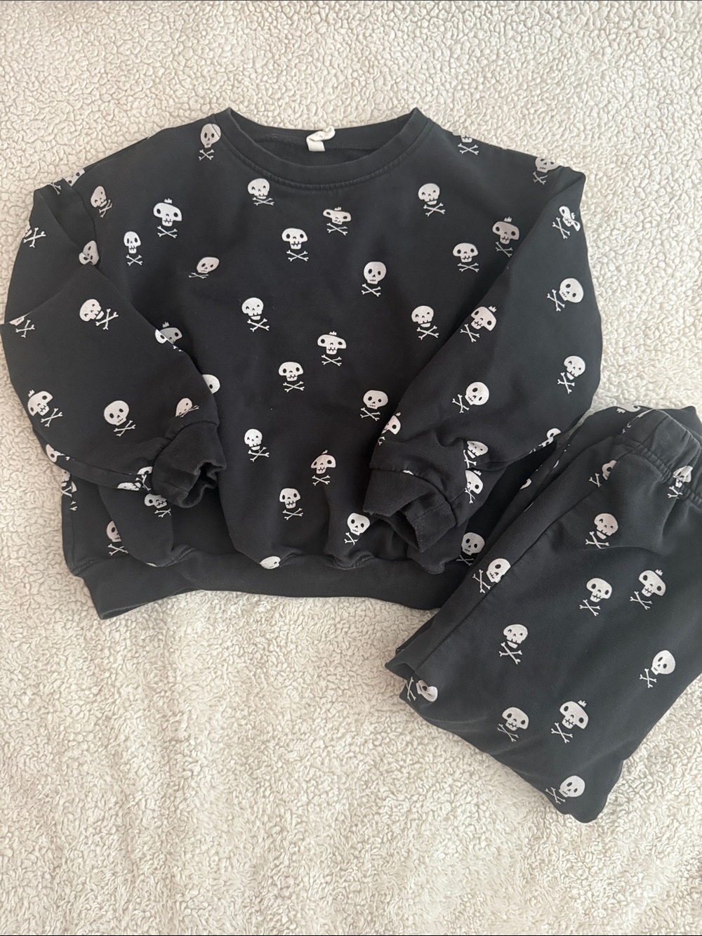 QUINCY MAE Kids Black Skull Set